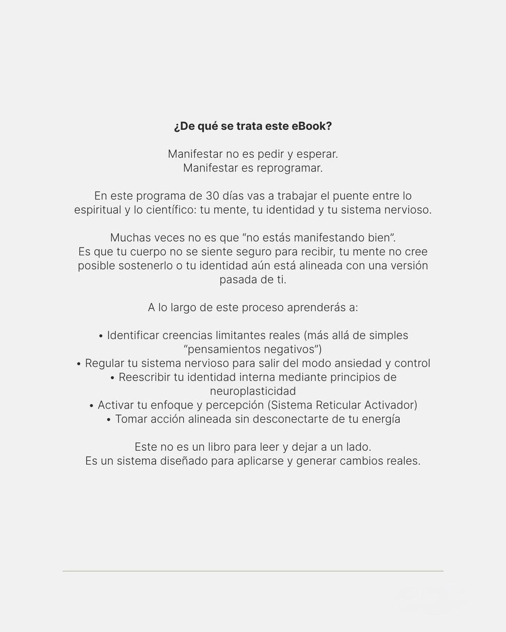 Reprogramá tu mente — Sistema de manifestación en 30 días (Español)